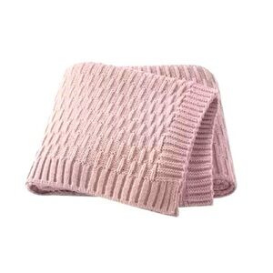 Cozy Blush Pink Knit Baby Blanket
